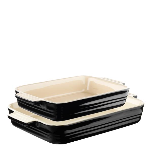 Le Creuset Ildfast formsett stentøy 25+32 cm black