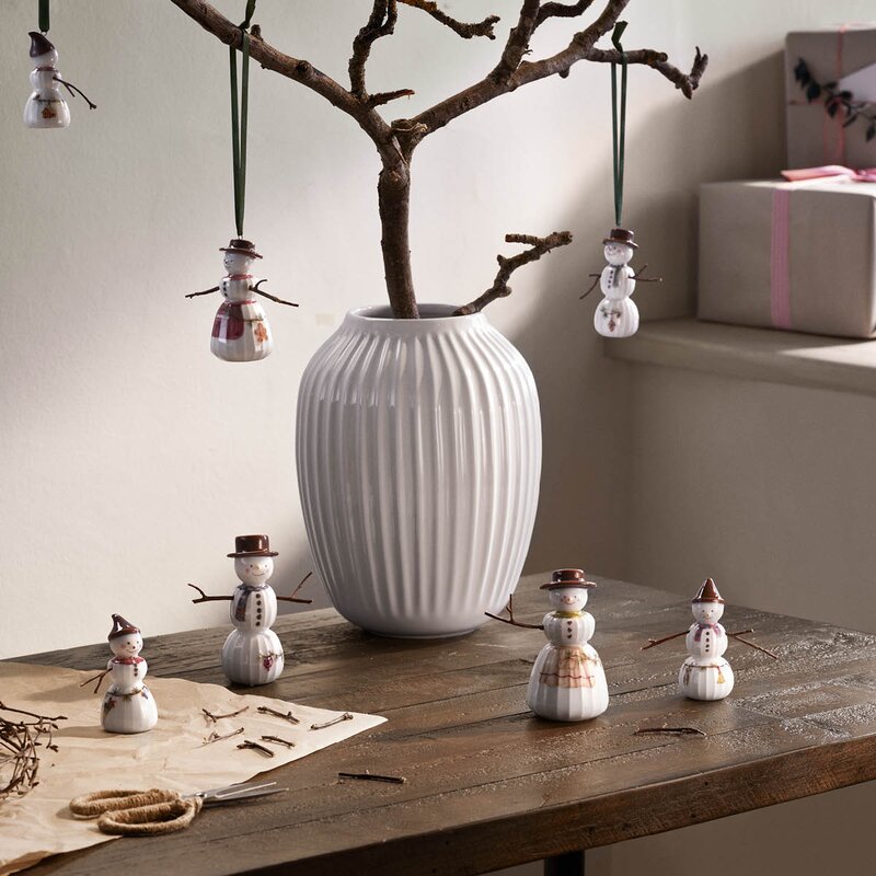 Kähler Hammershøi Christmas snømann 11,5 cm hvit m/ dekor