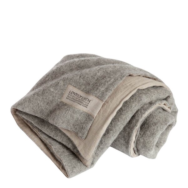 Lovley Linen Double pledd ull/lin 140x220 cm Natural Beige