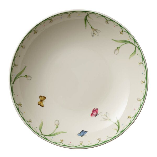 Villeroy & Boch Colourful Spring flat skål 24 cm hvit/grønn