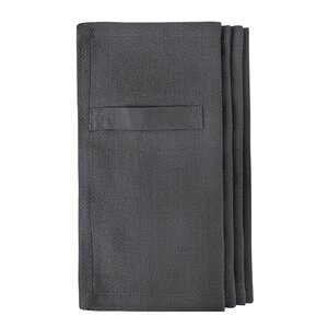 The Organic Company Serviett i bomull 20x20 cm 4 stk mørkegrå