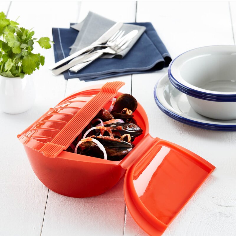 Lékué Dyp dampkoker for mikrobølgeovn 1–2 porsjoner rød