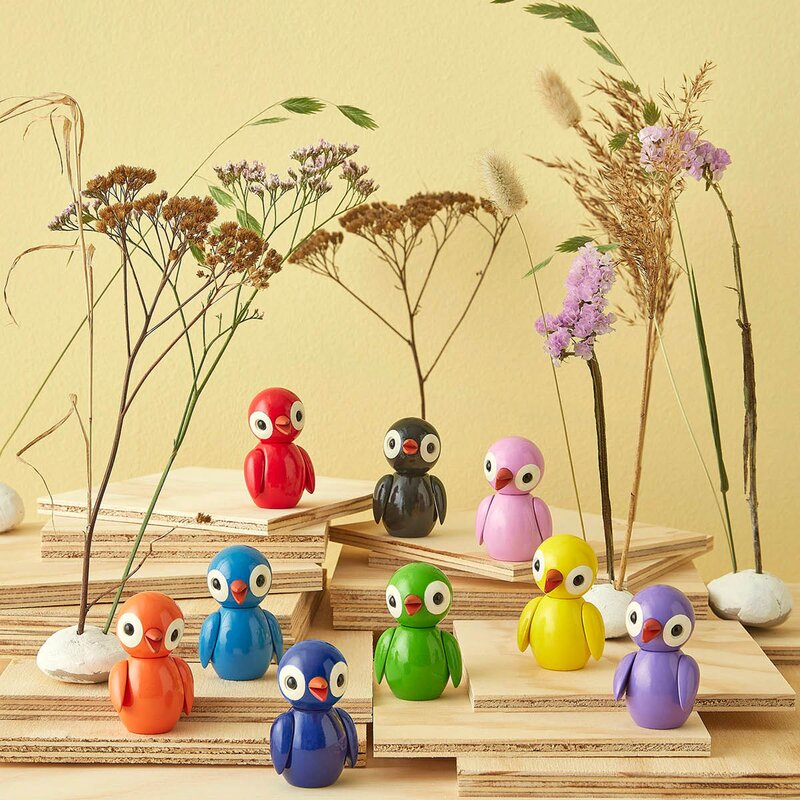 Spring Copenhagen Spring Birds trefigur 6,5 cm dazzling dark blue