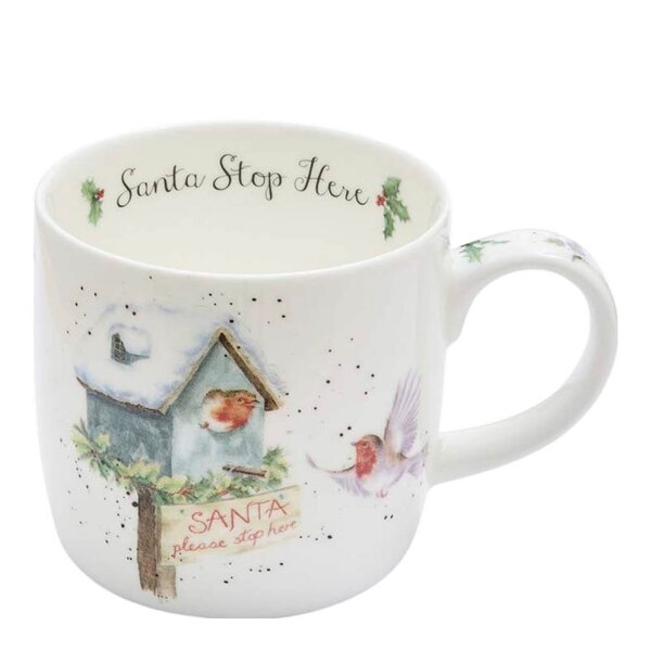 Royal Worcester Wrendale Designs krus 31 cl Santa Stop Here