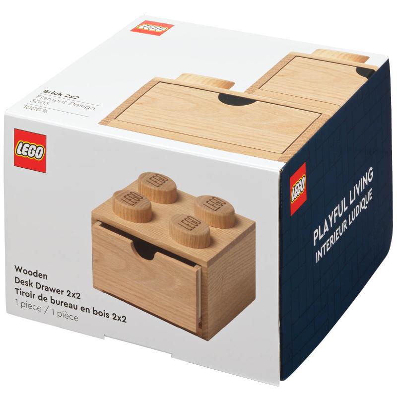 Lego Wooden collection LEGO® 2x2 skrivebordskuff såpet eik