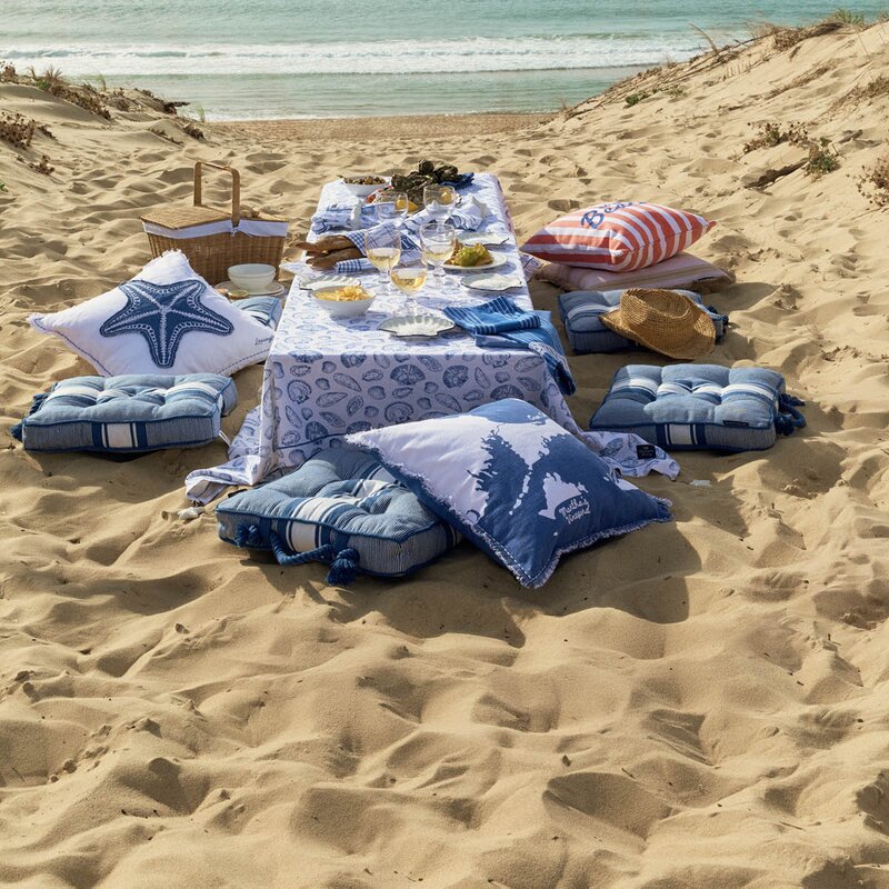 Lexington Sittepute 40x40 cm stripet blå/hvit