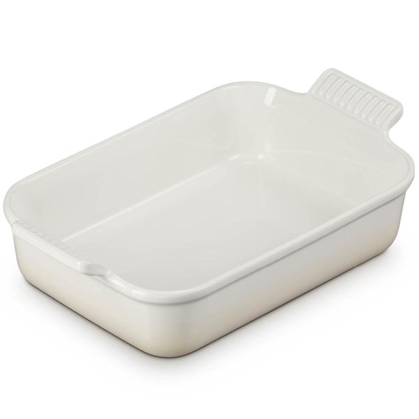 Le Creuset Heritage rektangulært fat 26 cm meringue