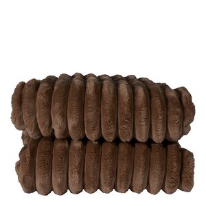 Sagaform Esther fleece pledd 130x170 cm mørk brun