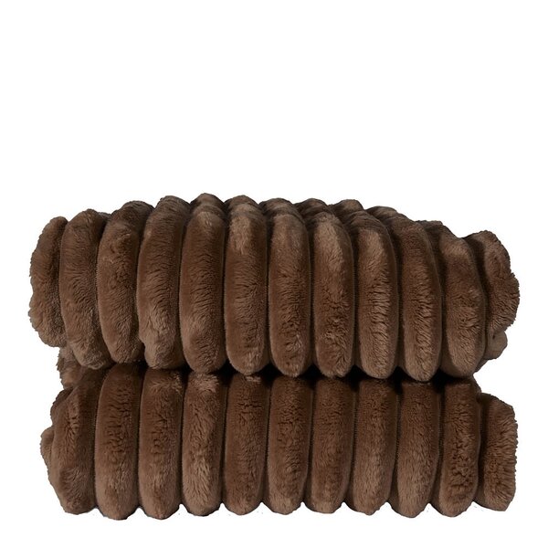 Sagaform Esther fleece pledd 130x170 cm mørk brun
