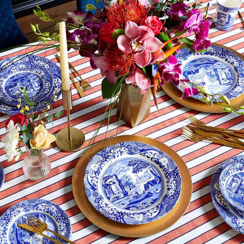 Spode Blue Italian startsett 12 deler blå/hvit