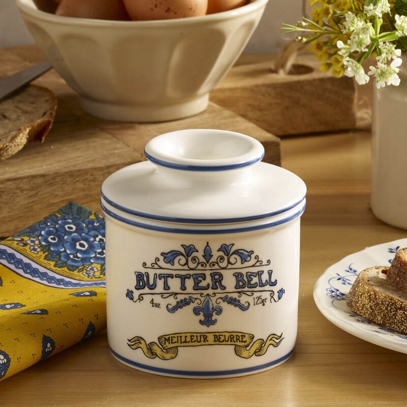 Butter Bell Crock Art Nouveau smørklokke blå