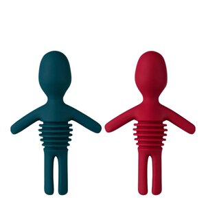 Innovine Flaskekork i silikon 11,8x9,8 cm 2 stk blå/rød