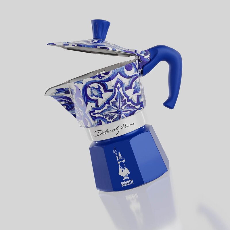 Bialetti D&G moka express 130 ml 3-kopper blå