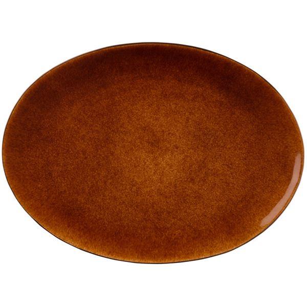 Bitz Fat ovalt 45×34 cm svart/amber