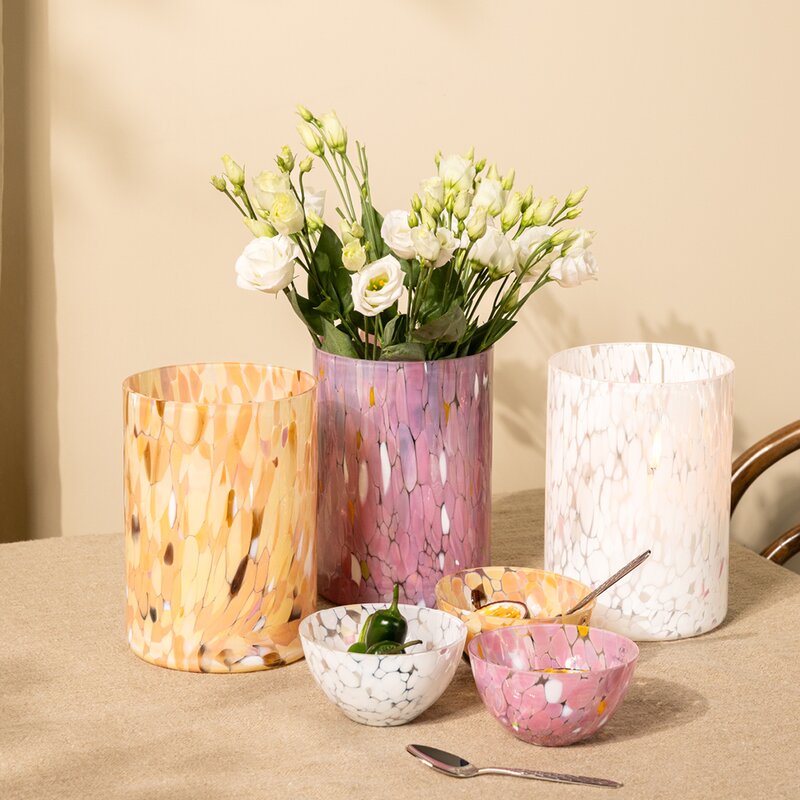 Magnor Swirl lykt/vase 19 cm hvit