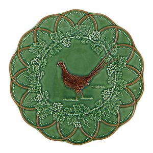 Bordallo Pinheiro Wood tallerken 24 cm fasan grønn/brun