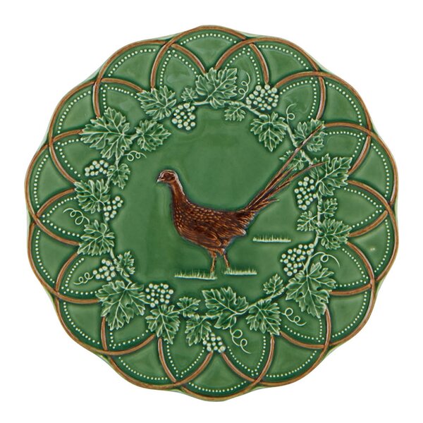 Bordallo Pinheiro Wood tallerken 24 cm fasan grønn/brun