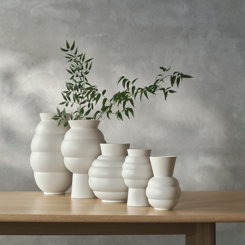 Knabstrup Keramik Tortus Archie No.4 vase 37 cm hvit