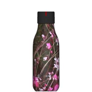 Les Artistes Bottle Up Design termoflaske 0,28L svart med blomster