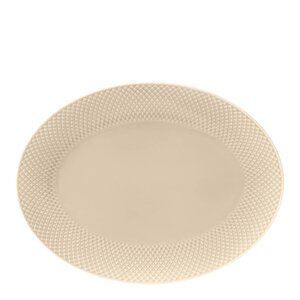 Lyngby Porcelæn Rhombe Earth ovalt serveringsfat 35x26,5 cm marble
