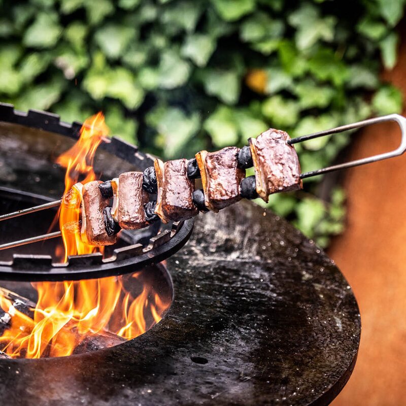 Forged Churrasco gaffelspyd 60 cm stål/oliventre