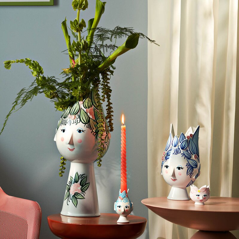 Bjørn Wiinblad Titania vase 25 cm blå