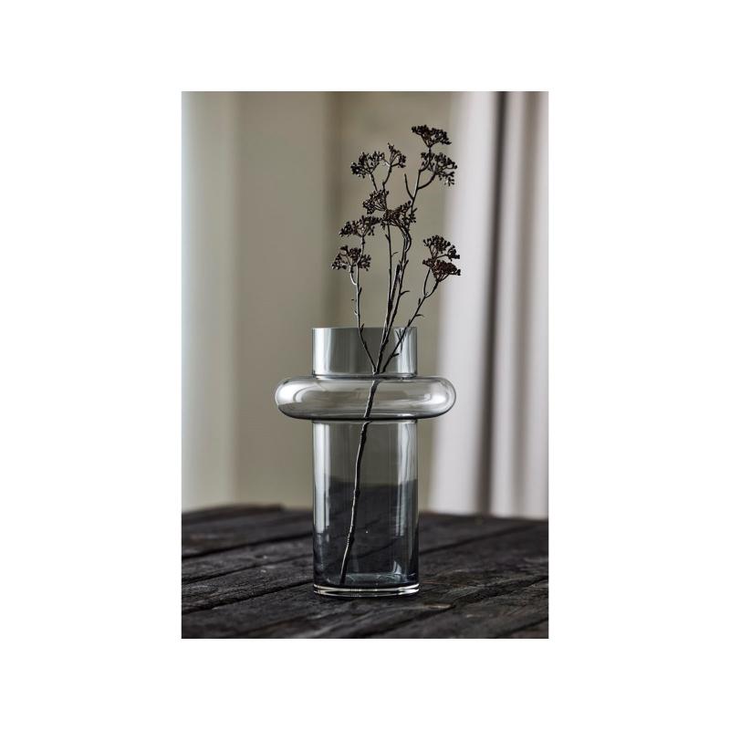 Lyngby Glas Tube vase 30 cm smoke glass