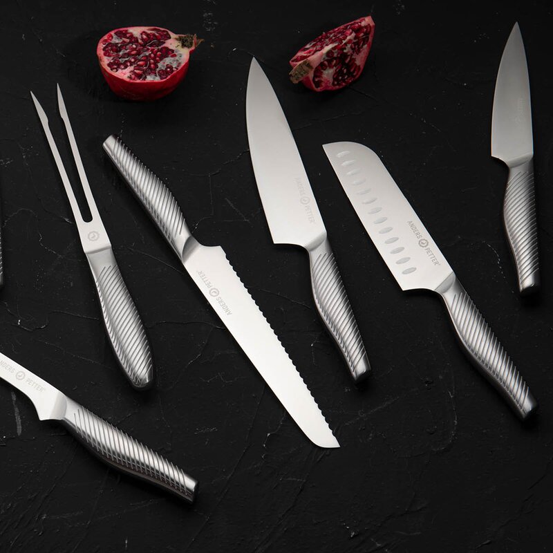 Anders Petter Grønnsakskniv 23 cm børstet stål