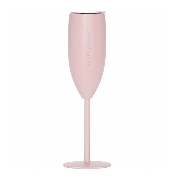 Pictureit Termo champagneglass LYKKEBOBLER 12 cl dus rosa