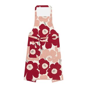 Marimekko Pieni Unikko forkle White/mørk kirsebær/rosa