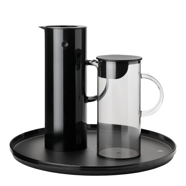 Stelton EM77 termokanne/serveringsbrett/kanne med lokk black