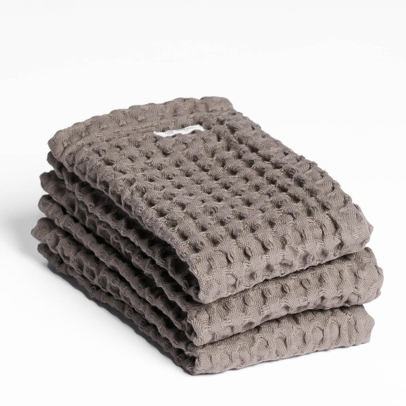 The Organic Company Big Waffle vaskeklut 25x40 cm 3 stk clay