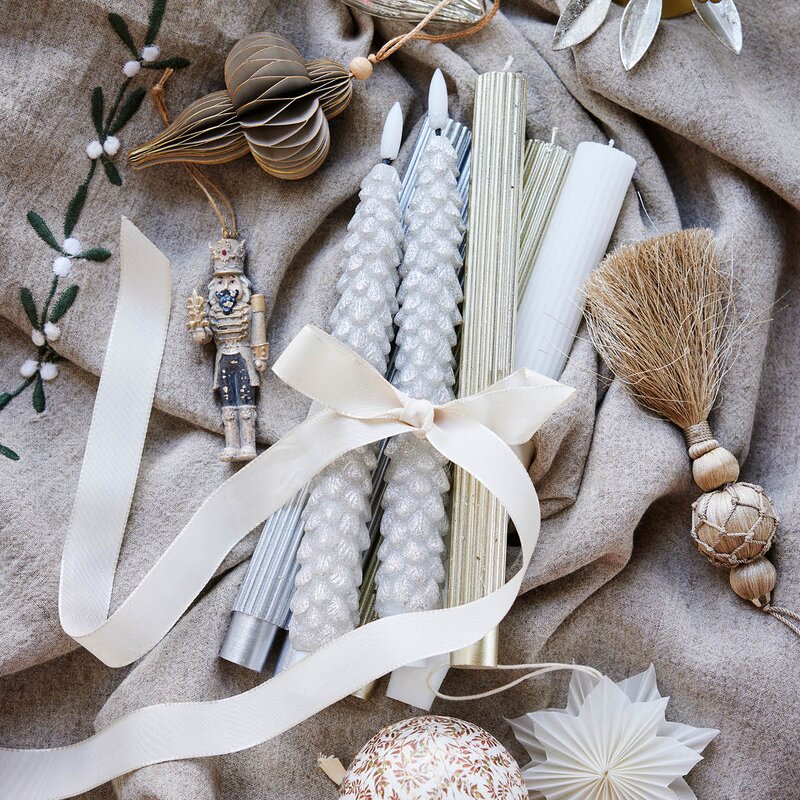 Lene Bjerre Livissia stearinlys 24,5 cm 2 stk sølv