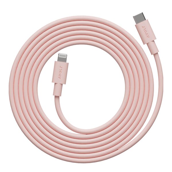 Avolt Cable 1 USB-C til Lightning kabel 2 m New Pink