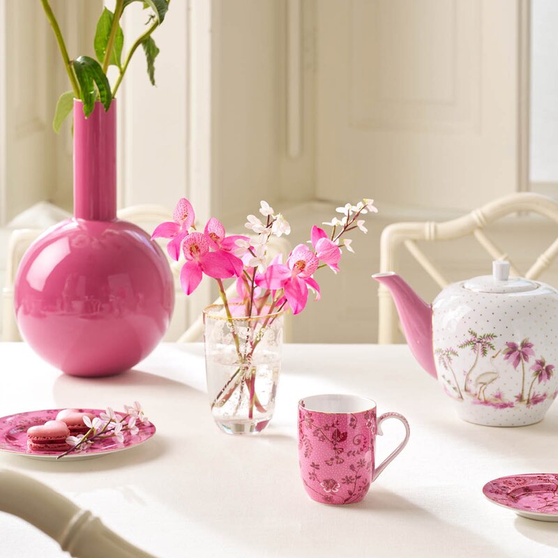 Pip Studio Jolie Flowers krus liten 20 cl rosa