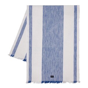 Lexington Striped bordløper med frynser 250x50 cm blå/hvit