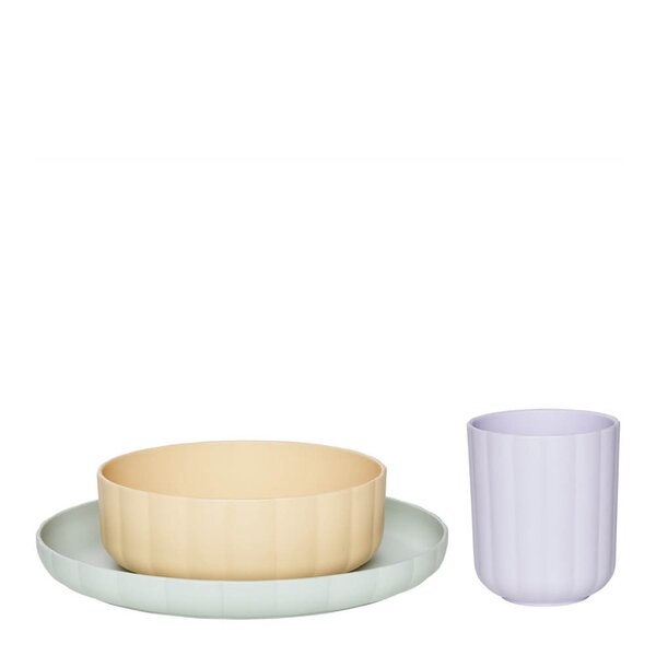 OYOY Pullo servisesett 20x20 cm Pale Mint/Vanilla/Lavender