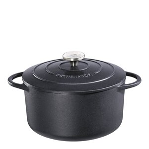 Küchenprofi Provence støpejernsgryte rund 24 cm 4,2L svart