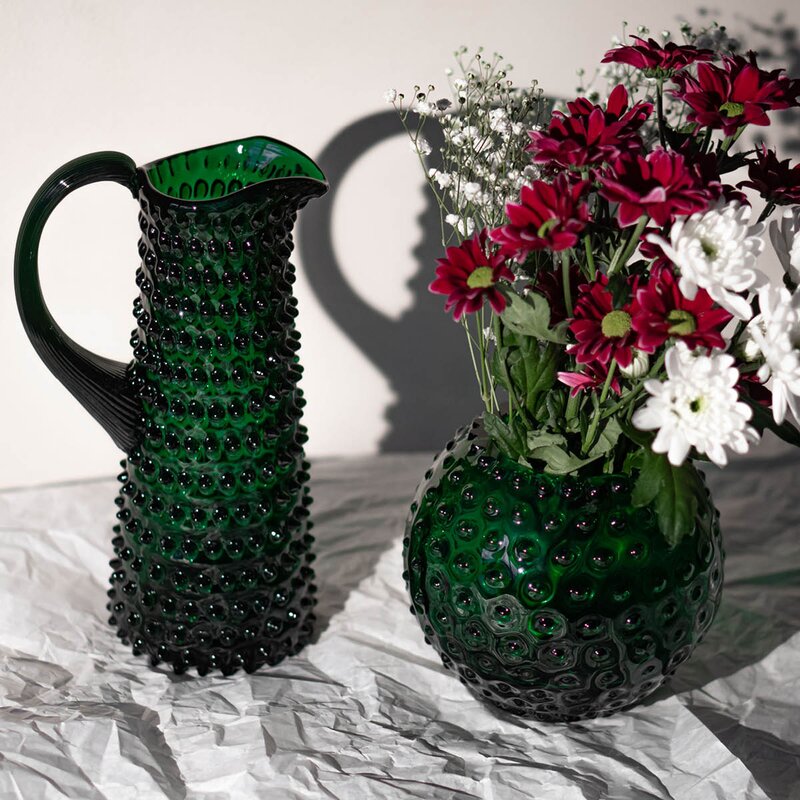 Klimchi Hobnail karaffel høy 1L dark green