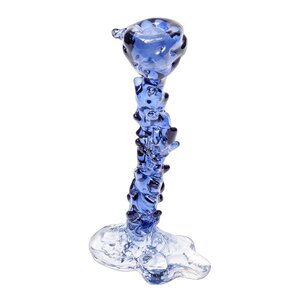 Pols Potten Drip lysestake i glass L 25 cm mørk blå
