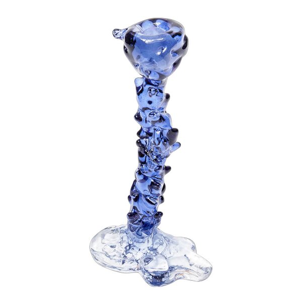 Pols Potten Drip lysestake i glass L 25 cm mørk blå