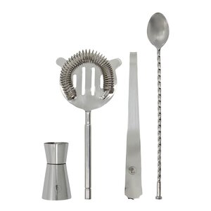 House Doctor Kett bartilbehør med 4 deler sølvfinish