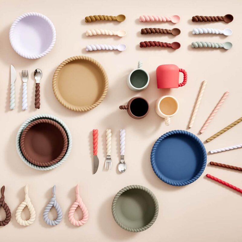 OYOY Mellow bestikk 14,5 cm 3 deler Lavender/Vanilla/Cherryred