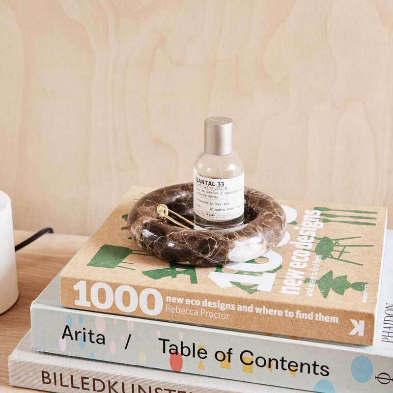 OYOY Savi marmor lysestake 14 cm Choko