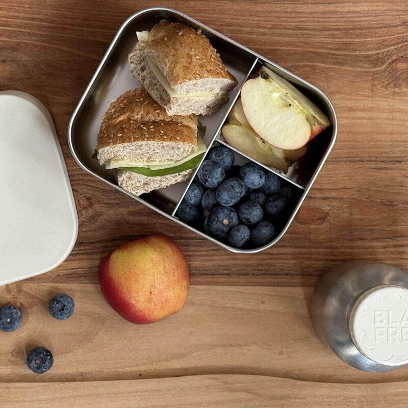 Blafre Matboks stål 3 rom 17x13x5 cm beige