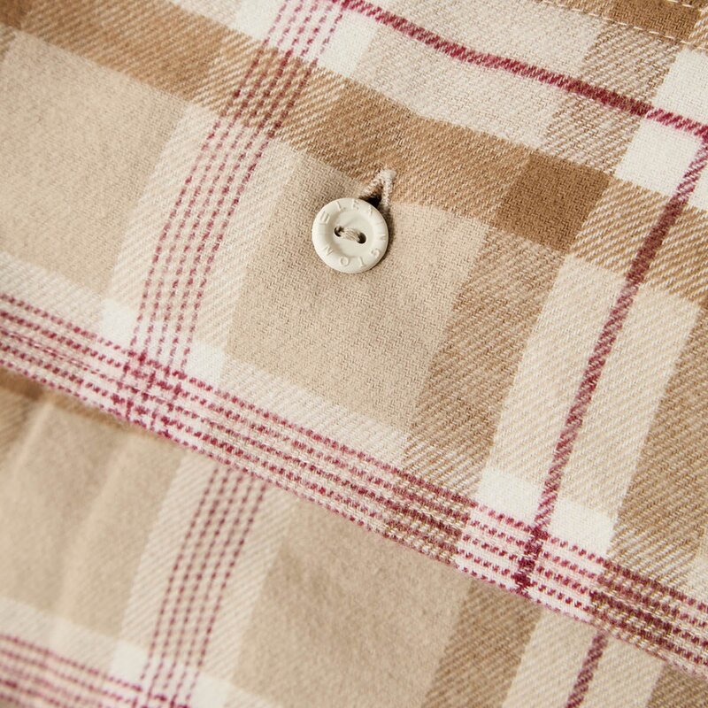 Lexington Sengesett 200x220 cm bomullsflanell rutete fudge/beige/fig
