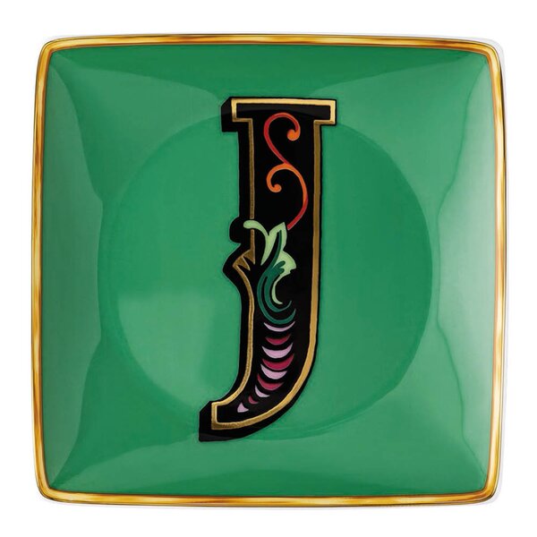 Versace Alphabet skål 12 cm kvadratisk J