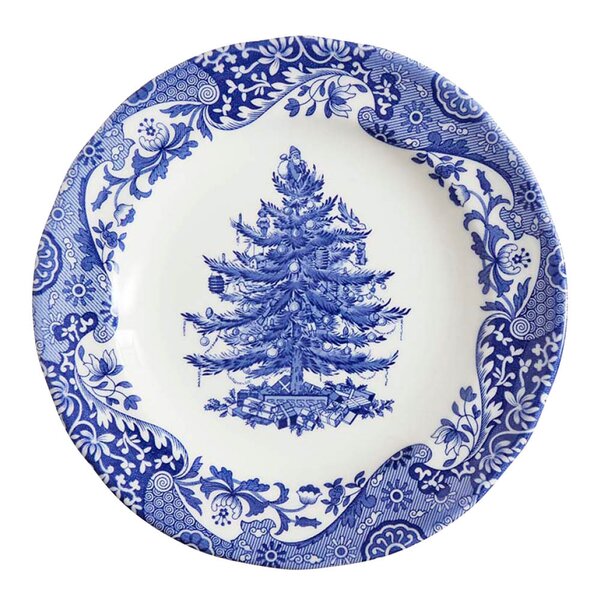 Spode Blue Italian Christmas Tree tallerken 20 cm blå/hvit