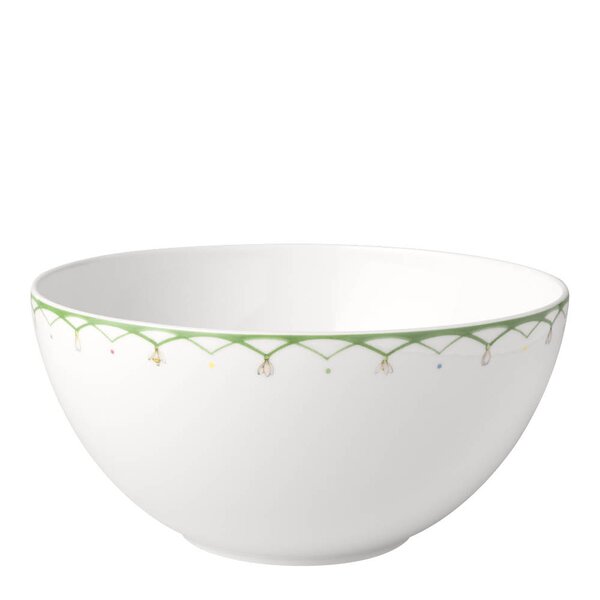 Villeroy & Boch Colourful Spring salatskål 24 cm hvit/grønn