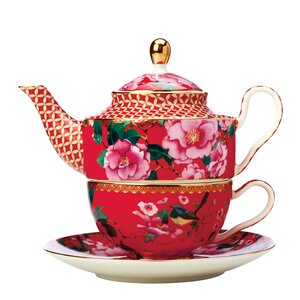 Maxwell & Williams Silk Road tea for one tekanne 0,5L rød